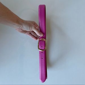 Pink Leather Ralph Lauren Belt Gold Buckle - Size Small